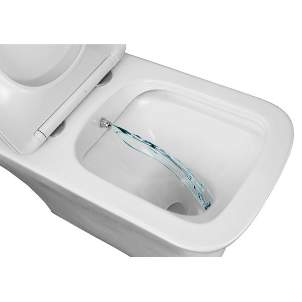 Унитаз напольный Azario Lodi 350x665x750 с функцией биде с сиденьем с микролифтом белый (AZ-8617B)