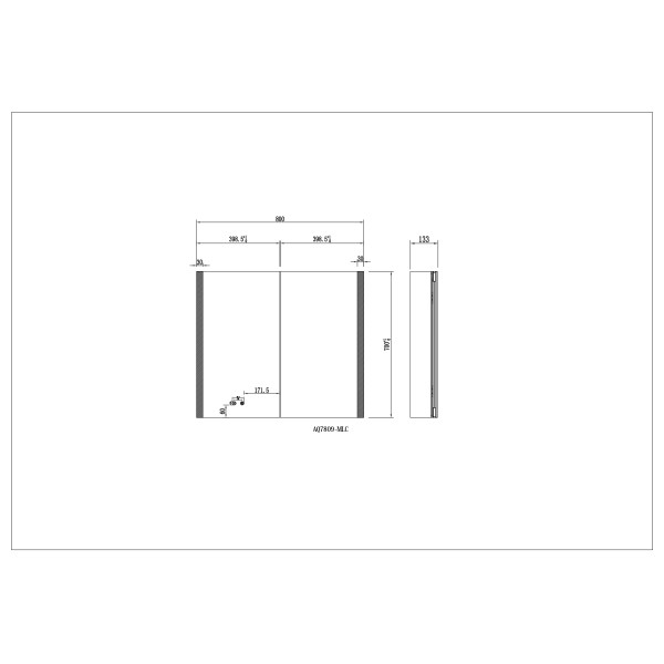 Шкаф зеркальный алюминиевый Aquatek с подсветкой 800x700x133 антизапотевание (AQ7809-MLC)