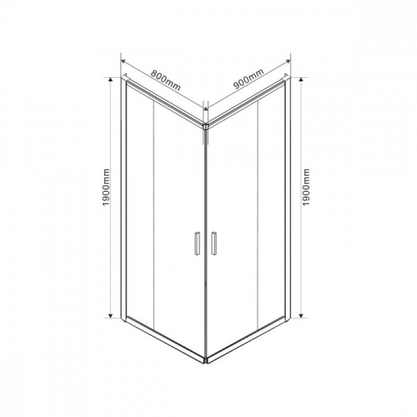 Душевой уголок Vincea Garda 900х800х1900 стекло шиншилла, профиль хром (VSS-1G8090CH)