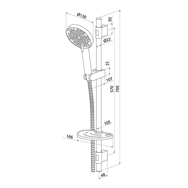 Душевая гарнитура Milardo Ideal Spa хром (ILS3C70M16)