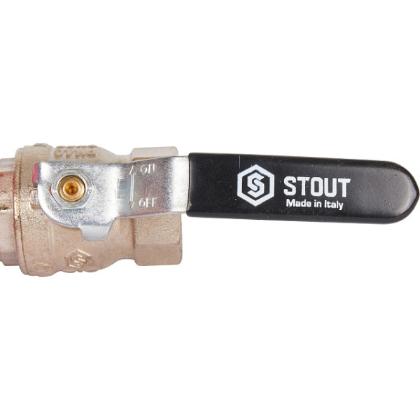 Кран 1" ВН шаровый Stout стандартнопроходной (чёрная ручка) (SVB-0013-000025) Кран 1" ВН шаровый Stout стандартнопроходной (чёрная ручка) (SVB-0013-000025)