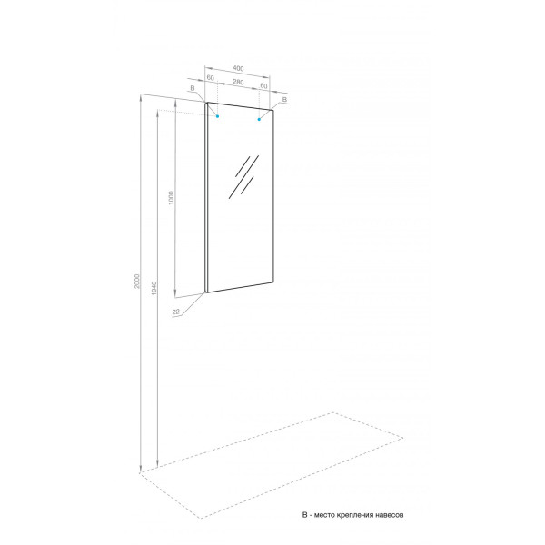 Зеркало Aquaton Альма 400x22x1000 серебристый (1.A287.6.02A.301.0)