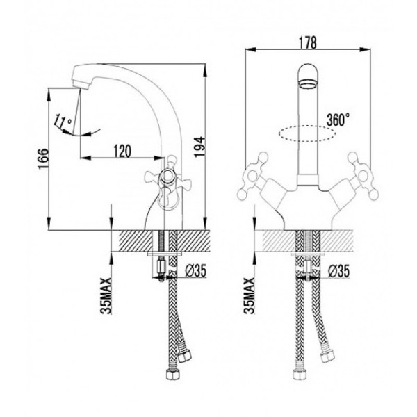 Смеситель для раковины SMARTsant Классик нью (SM180009АА_R)