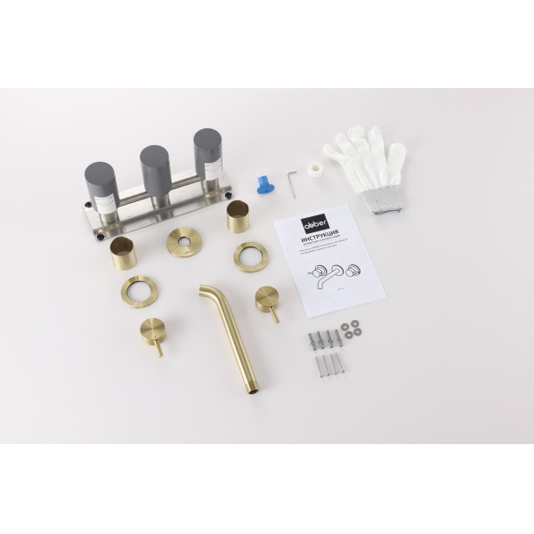Смеситель для раковины Abber Wasser Kreis 316 скрытого монтажа, золото брашированное (AF81123BG-L) Смеситель для раковины Abber Wasser Kreis 316 скрытого монтажа, золото брашированное (AF81123BG-L)
