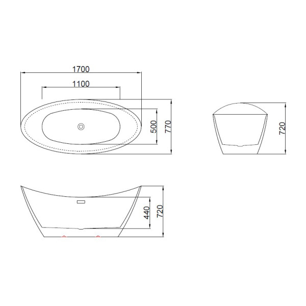 Ванна акриловая Azario Gardenia Matt 170x77x58 белая (AZ-6608M) Ванна акриловая Azario Gardenia Matt 170x77x58 белая (AZ-6608M)