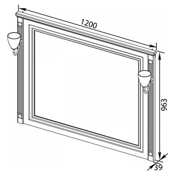 Зеркало Aquanet Паола 120x96,3 белый, серебро (00181768)