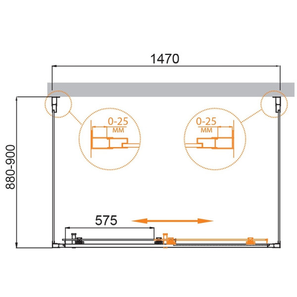 Душевой уголок Cezares Molveno 150x90x195 стекло матовое, профиль хром (MOLVENO-AH-12-150/90-P-Cr)