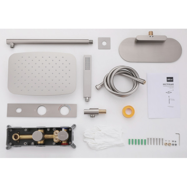 Душевая система Abber Rund скрытого монтажа с изливом термостат сатин (AF8750SP) Душевая система Abber Rund скрытого монтажа с изливом термостат сатин (AF8750SP)