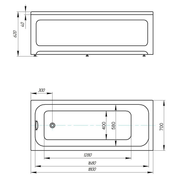 Ванна акриловая Azario Bella 180x70x62 белая (AV.0023180)