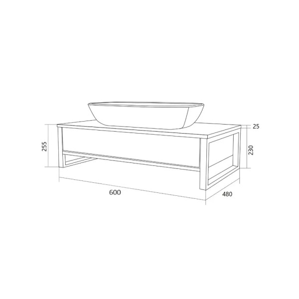 Тумба подвесная 1Marka Grundge Loft 600x480x255 секвойя (Ц0000031980)