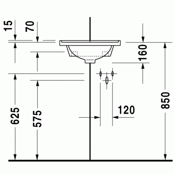 Раковина угловая Duravit Starck 3 430х380х175 (0752440000)