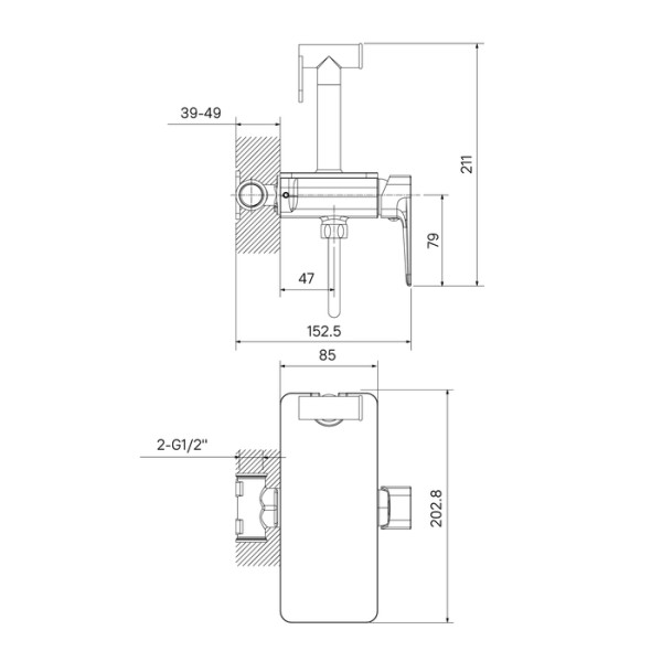Смеситель с гигиеническим душем встраиваемый Iddis Axes черный (AXEBLSHi08) Смеситель с гигиеническим душем встраиваемый Iddis Axes черный (AXEBLSHi08)