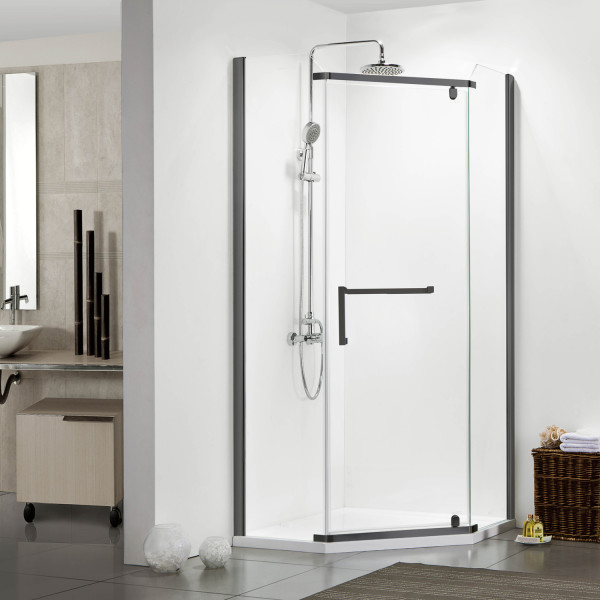 Душевое ограждение Azario Edmontion 90х90х200 стекло прозрачное профиль черный (AZ-NNC3231-1 90 BLACK)