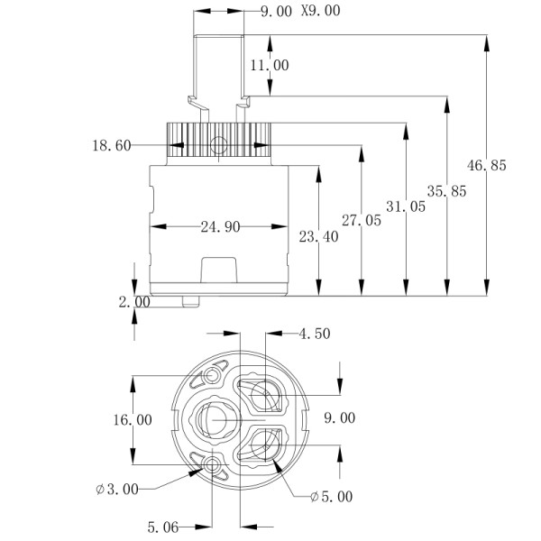 Картридж Melodia для однорук.см. 25мм (MKP20754WC)