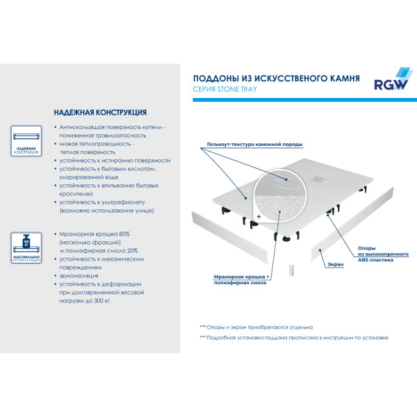 Душевой поддон RGW ST-W 70x110 белый (16152711-01) Душевой поддон RGW ST-W 70x110 белый (16152711-01)