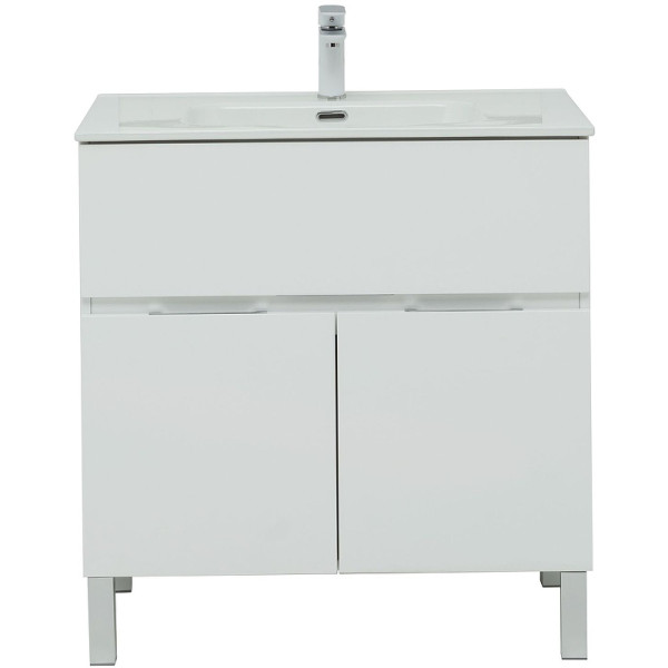 Тумба напольная Aquanet Алвита New 80 1 ящик, 2 дверцы, белый матовый (00277550)