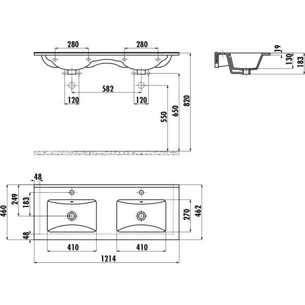 Раковина мебельная Creavit Su 121x46 белая (SU121-00CB00E-0000) Раковина мебельная Creavit Su 121x46 белая (SU121-00CB00E-0000)