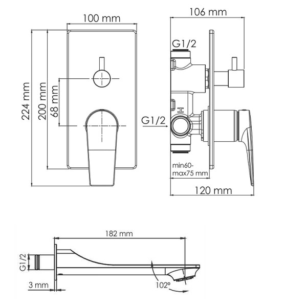 Душевая система WasserKRAFT золотой (A175571)