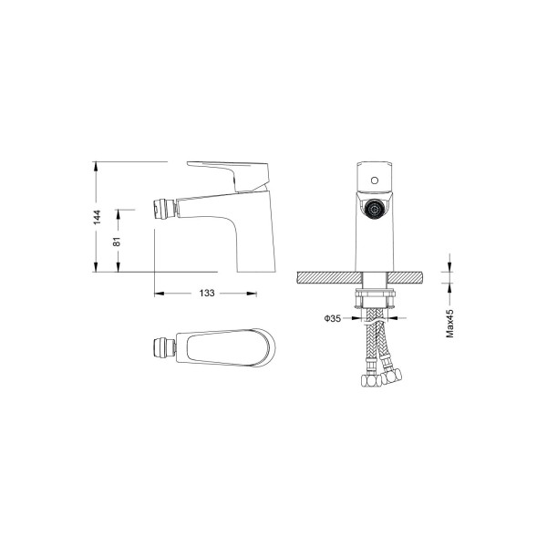 Смеситель для биде Aquatek Бетта черный матовый (AQ1118MB)