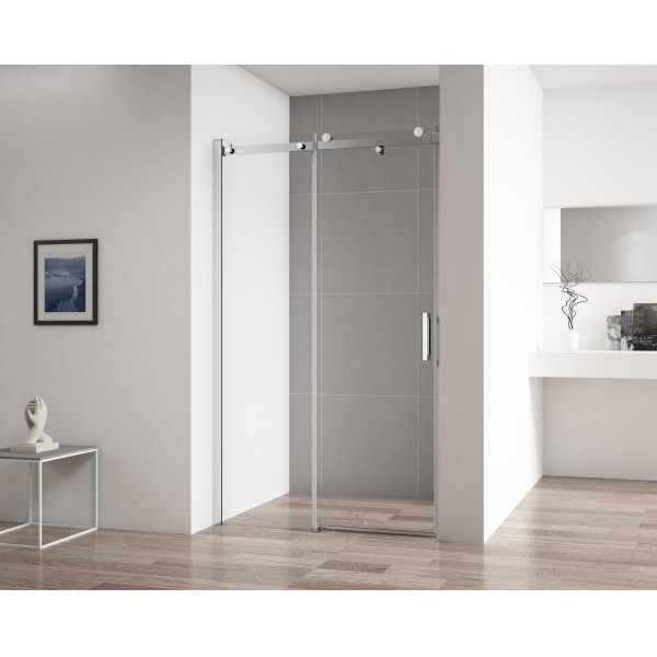 Душевая дверь Cezares Stylus-Soft 160x195 стекло прозрачное, профиль хром (STYLUS-SOFT-BF-1-160-C-Cr)