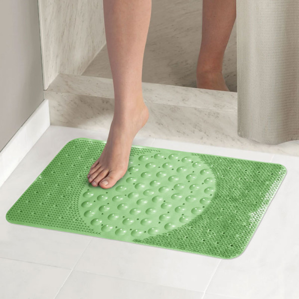 Коврик для ванной Melodia ПВХ Massage прямоугольный массажный 66x38cм зеленый (MK008)