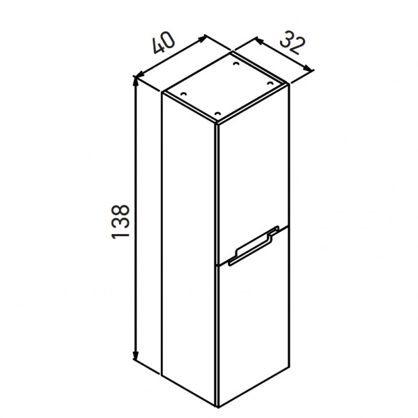 Пенал подвесной Orka Lodi 400x320x1380 белый, черный (3007786) Пенал подвесной Orka Lodi 400x320x1380 белый, черный (3007786)