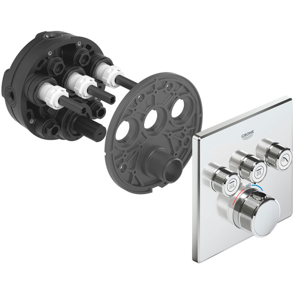 Смеситель для ванны и душа Grohe Grohtherm SmartControl внешняя часть с термостатом хром (29126000)