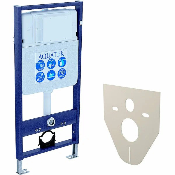 Комплект нсталляция c унитазом Aquatek Оберон KDI18рама Standard INS-0000012 с клавишей KDI-0000018 и крепежом KKI-0000002+унитаз Оберон AQ1363W-00