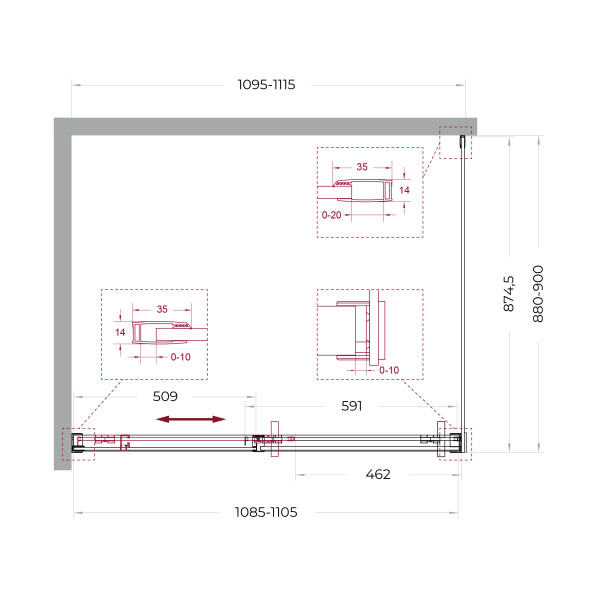 Душевой уголок BelBagno Soft Close-1 110x90x200 стекло прозрачное, профиль хром глянцевый (SOFT_CLOSE-1-AH-1-110/90-C-Cr)
