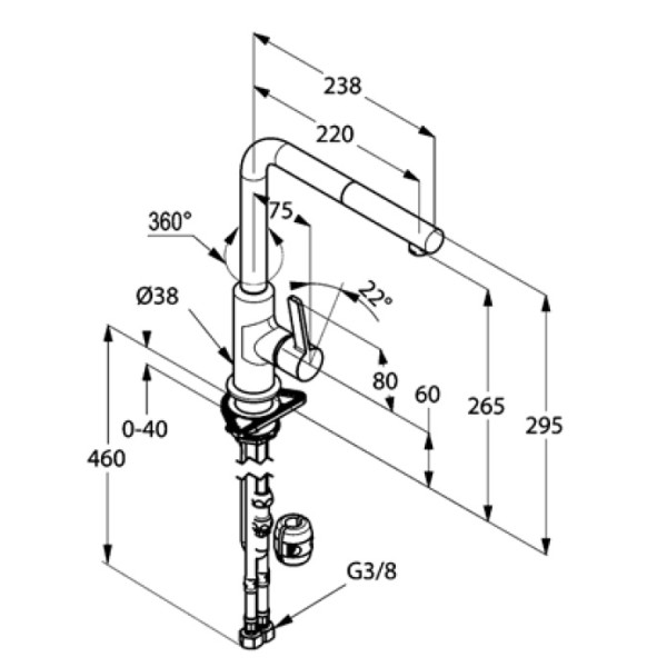Смеситель для кухни Kludi L-INE (408518775)