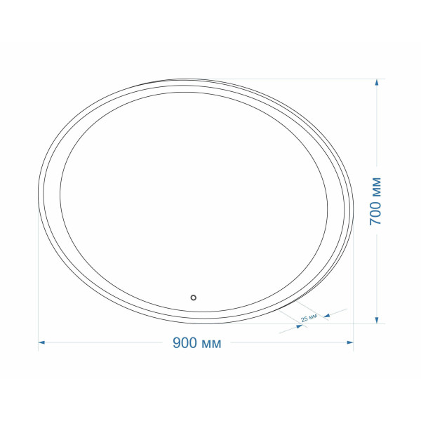 Зеркало Континент Credo 90х70 с LED подсветкой, сенсорным выключателем и встроенными часами