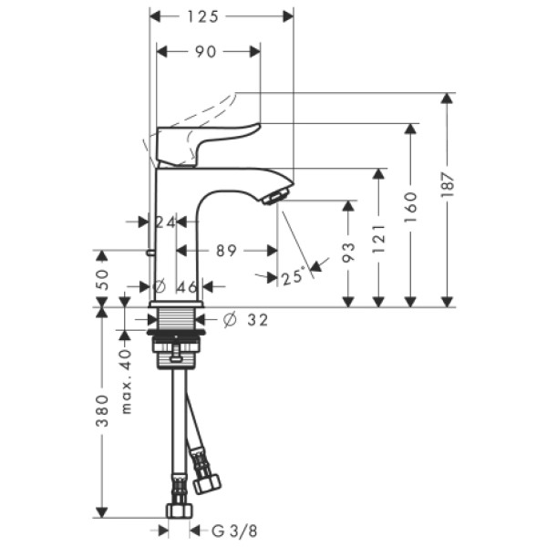 Смеситель для раковины Hansgrohe Metris (31088000)