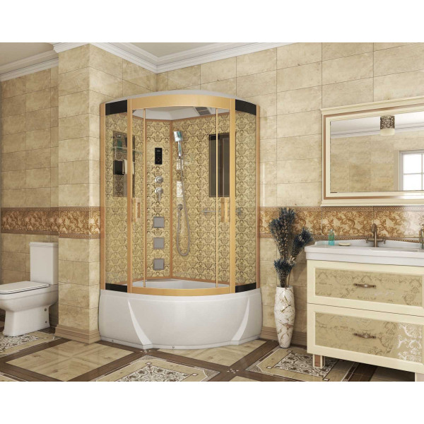 Душевая кабина Niagara с гидромассажем Luxe 1200*800*2200 стекло прозрачное, профиль золотой (NGL-7712G L)