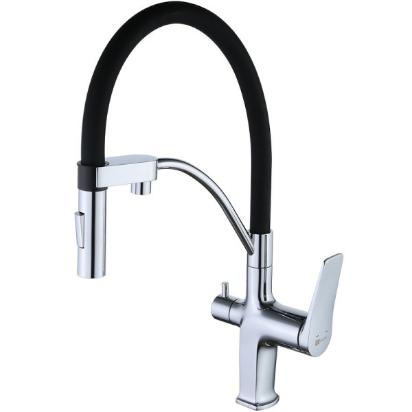 Смеситель для кухни Lemark Comfort хром/черный (LM3074C)