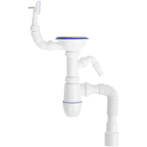 Сифон для мойки Iddis с выпуском 3 1/2" с переливом и отводом Kitchen Line (S11UPS0i84)