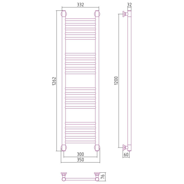 Полотенцесушитель водяной Сунержа Богема+ прямая 1200х300 белый (12-0220-1230) Полотенцесушитель водяной Сунержа Богема+ прямая 1200х300 белый (12-0220-1230)