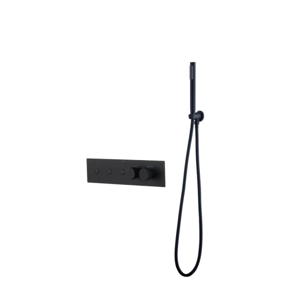 Смеситель для душа fusion Termo с ручным душем black B черный (131-SYS-B)