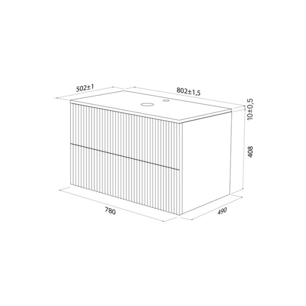 Тумба подвесная Iddis со столешницей Aiger 80x49 белый (AIG80W0i95K)