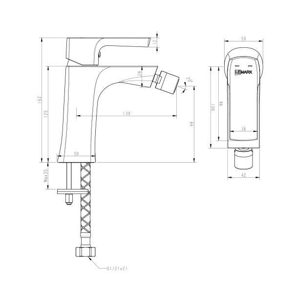 Смеситель для биде Lemark Ursus черный с гигиеническим душем (LM7208BL)