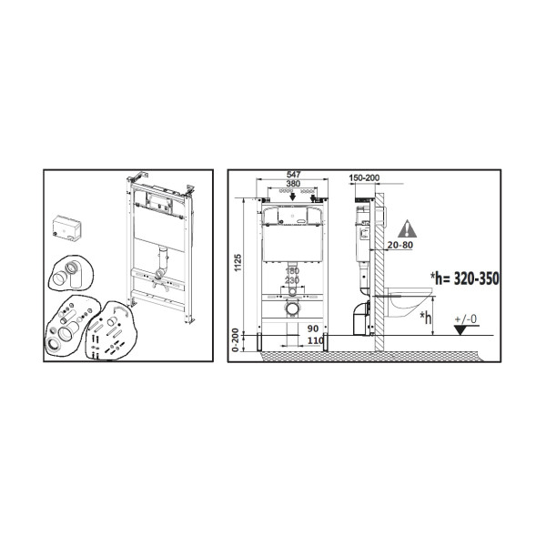 Инсталляция для подвесного унитаза Roca Dama Senso (подвесной унитаз+сиденье микролифт+инсталляция+кнопка смыва) (7.8931.0.409.0)