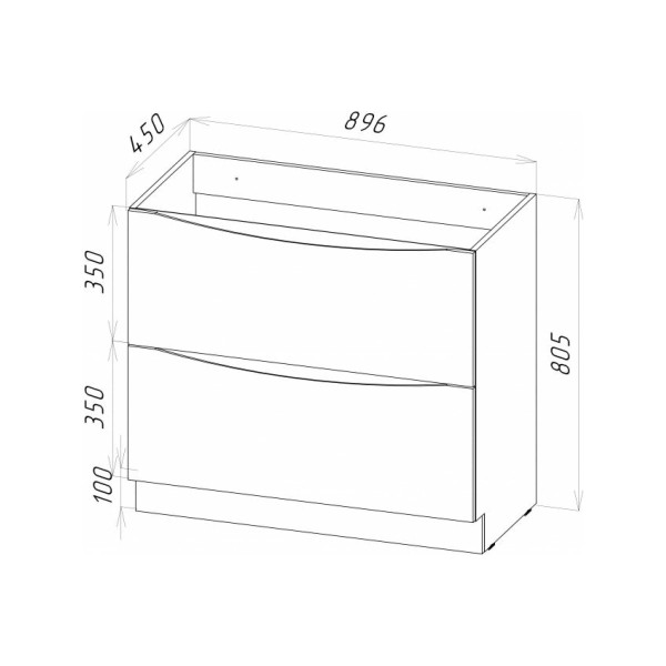 Тумба напольная BelBagno Marino 90 Bianco Lucido (Marino-900-2C-PIA-BL-P)