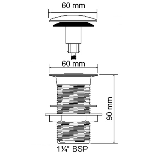 Донный клапан McAlpine 32 мм. без перелива, цвет античная бронза (CWU60-AB)