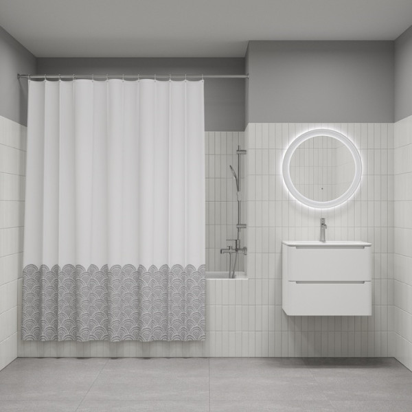 Шторка для ванн текстильная Iddis Base 180x200 серая (BW01P18i11)