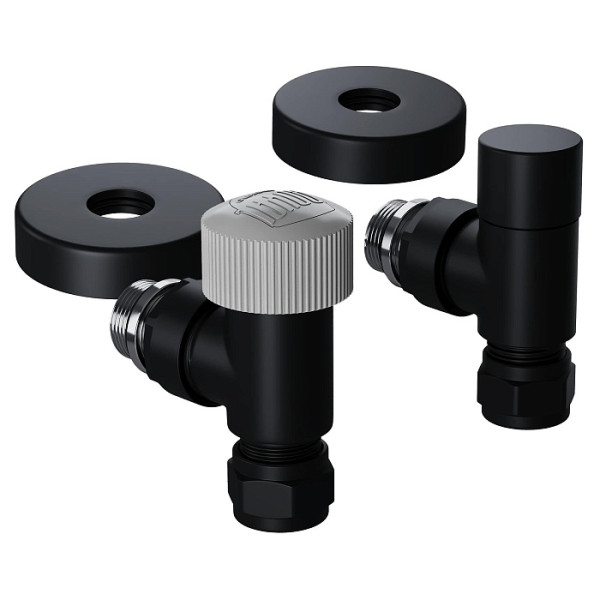 Комплект термостатический угловой 1/2"х15 мм Royal Thermo Design Pro М30х1,5 (Черный) (RATVXU11215BL) Комплект термостатический угловой 1/2"х15 мм Royal Thermo Design Pro М30х1,5 (Черный) (RATVXU11215BL)