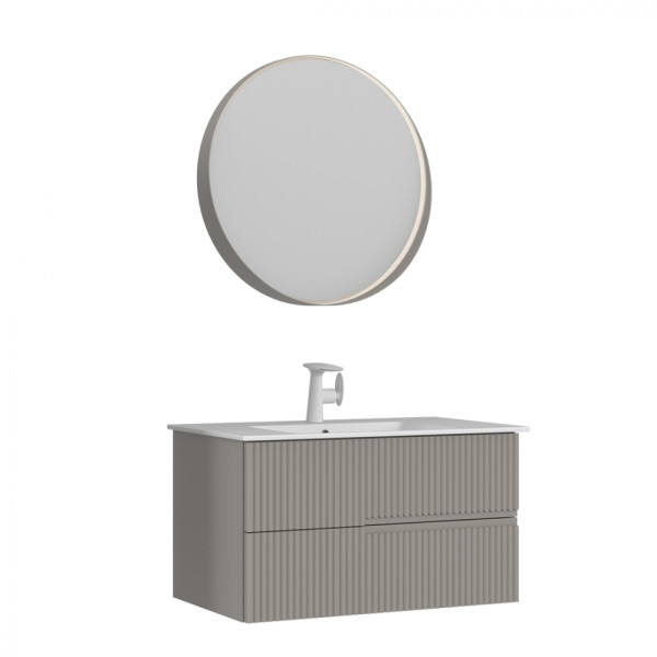 Тумба подвесная Orka Moonlight 910x510x510 с раковиной бежевый матовый (5001502)