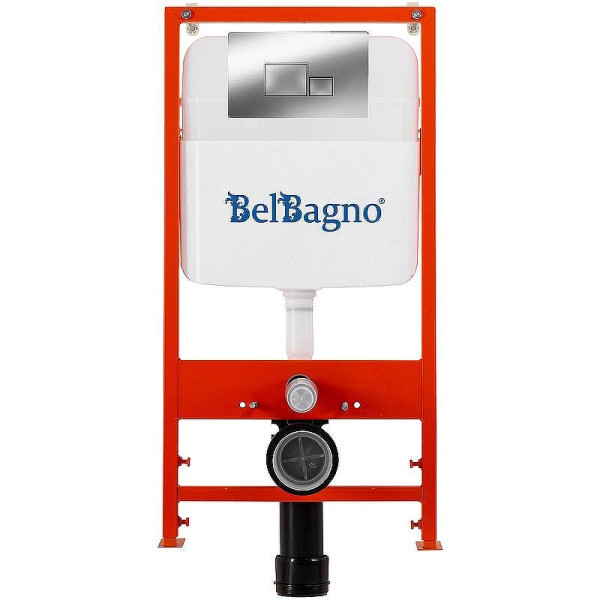 Инсталляция для унитаза с клавишей BelBagno хром (BB026/BB071CR)