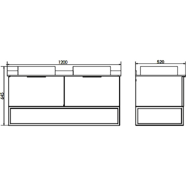 Тумба подвесная Comforty Порто 1200x520x645 дуб дымчатый/белый (00-00008910)