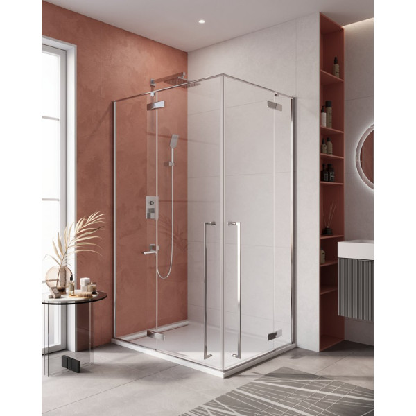 Душевой уголок Cezares Liner 120x90 стекло прозрачное, профиль хром (LINER-AH-2-120/90-C-Cr-L)