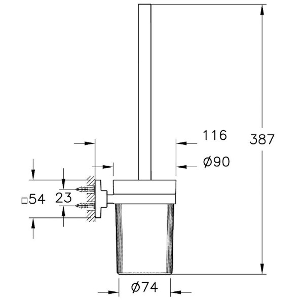 Ершик для унитаза Vitra Root с держателем хром (A44811)