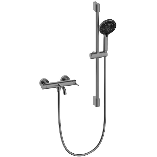 Смеситель для ванны и душа Lemark Beluga графит (LMF-8022B-GM)